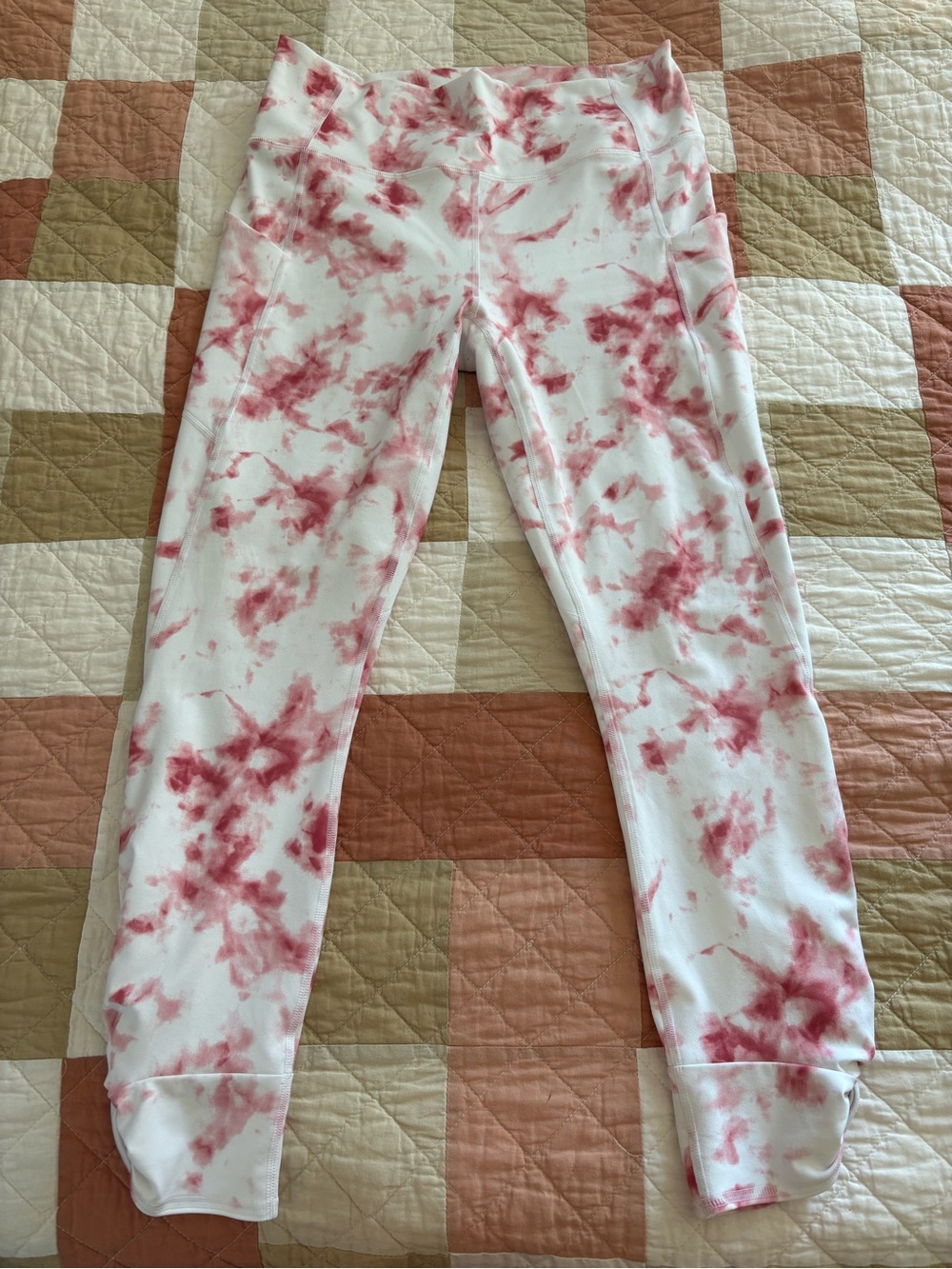 Fabletics PureLuxe Pink & White tie-dye Leggings